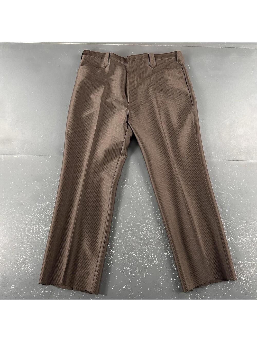 VTG Pagano West Slacks Mens 39x28 Chocolate Brown Swedish Warp NWT No Hem